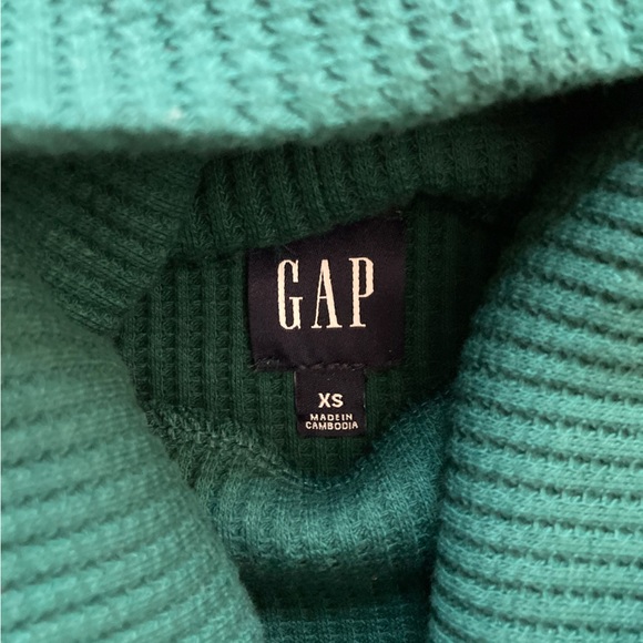 Gap NWT Green Waffle Knit Turtleneck Size: XS/S - Picture 3 of 3